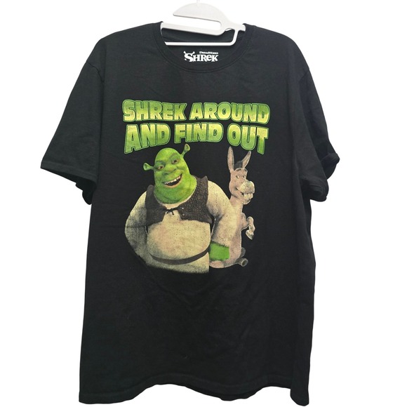 Dreamworks Other - DreamWorks Shrek Around And Find Out Graphic T-Shirt Mens XL Black‎ Donkey Tee